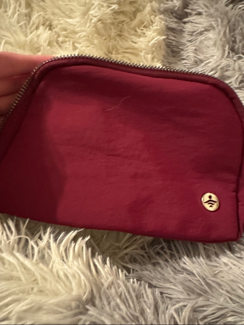 HALARA Magenta Crossbody Cosmetic Pouch with Gold Accent